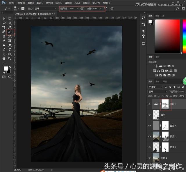 Photoshop给外景人像添加金色黄昏美景效果,PS教程,PS家园网