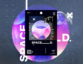 PS设计创意的星球海报作品