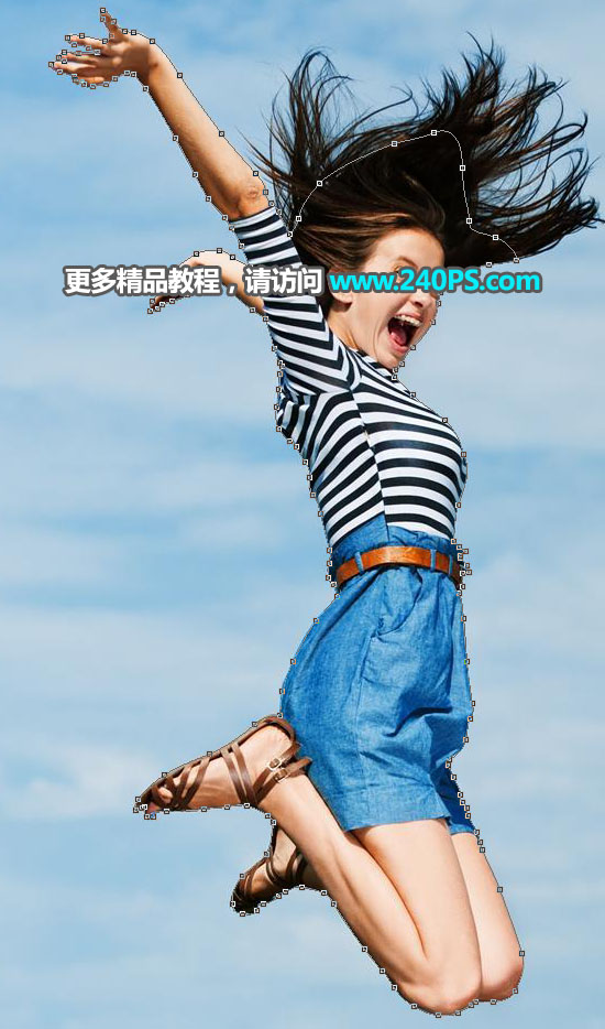 Photoshop抠出多发丝的跳跃美女人像,PS教程,PS家园网