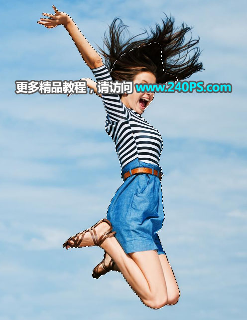 Photoshop抠出多发丝的跳跃美女人像,PS教程,PS家园网