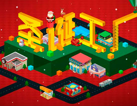 ps设计2.5D风格的圣诞节海报