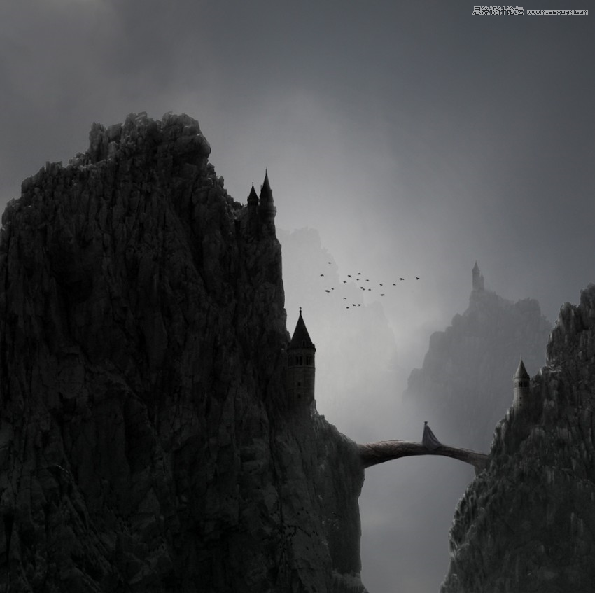 Photoshop制作唯美风格的迷雾风景照片,PS教程,PS家园网