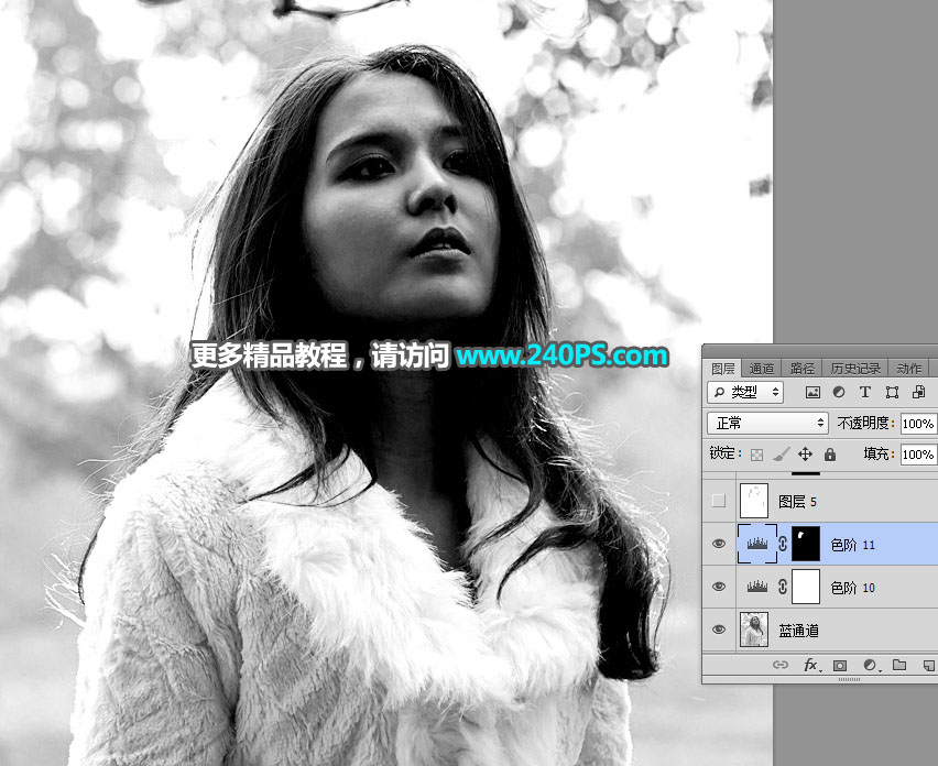 Photoshop抠出冬季光线不均匀的多发丝美女,PS教程,PS家园网