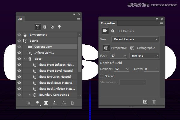 Photoshop巧用3D工具绘制绚丽的立体字,PS教程,PS家园网