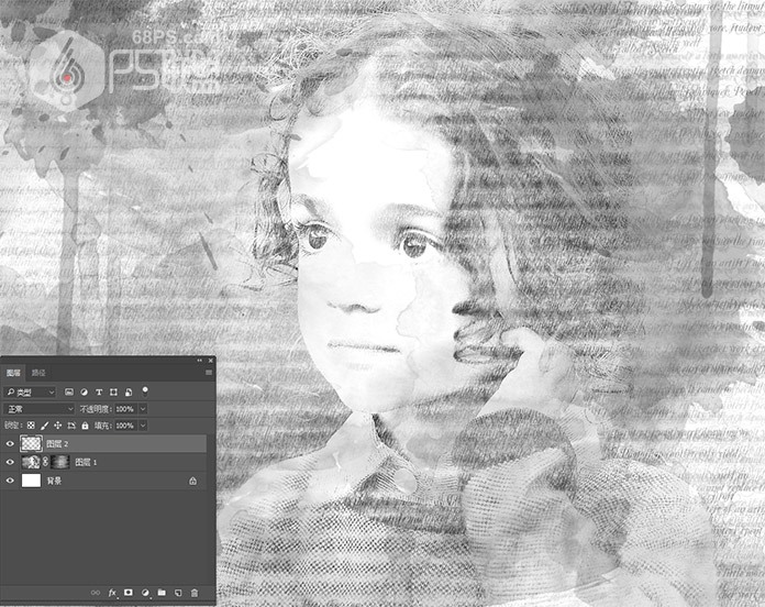 Photoshop快速把儿童照片转成水彩画效果,PS教程,PS家园网