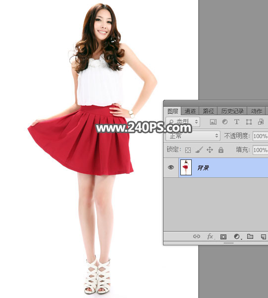 Photoshop快速给美女照片添加火焰裙装,PS教程,PS家园网