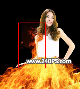 Photoshop快速给美女照片添加火焰裙装,PS教程,PS家园网