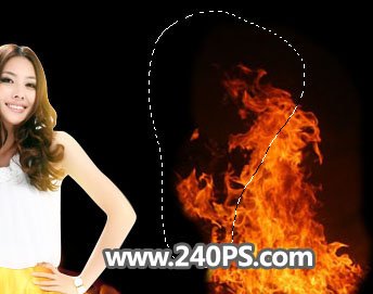 Photoshop快速给美女照片添加火焰裙装,PS教程,PS家园网