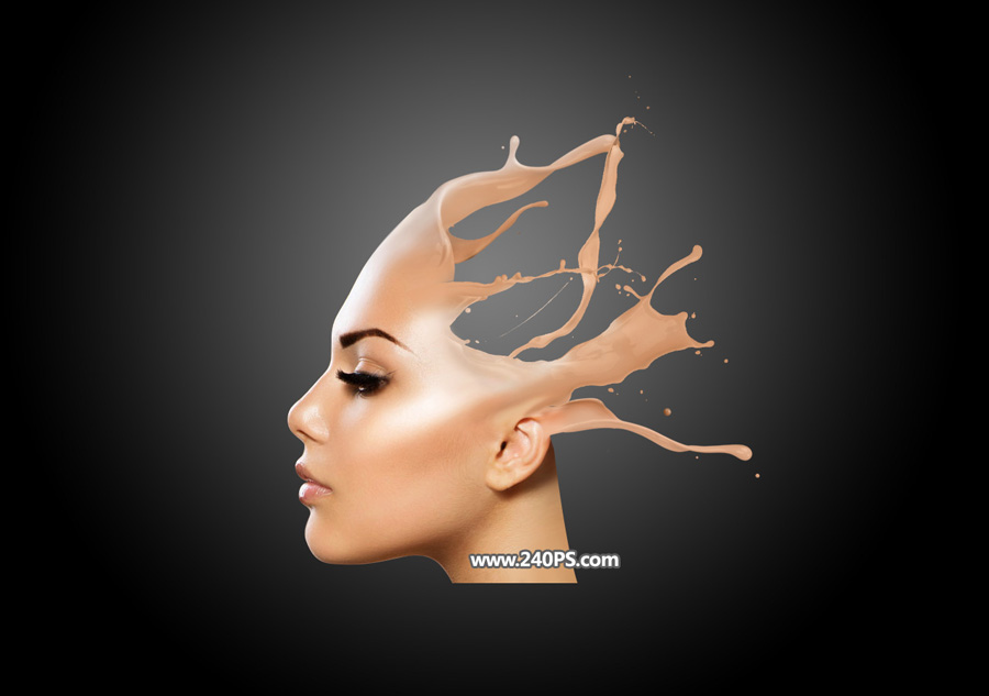 Photoshop合成人物头像被油漆溶解效果,PS教程,PS家园网