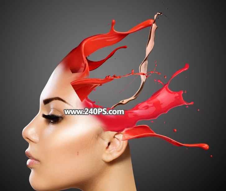 Photoshop合成人物头像被油漆溶解效果,PS教程,PS家园网