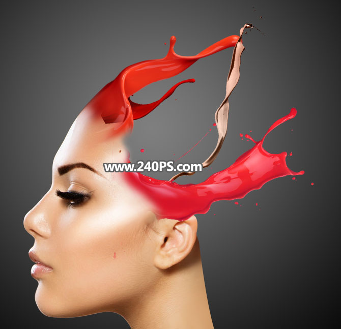 Photoshop合成人物头像被油漆溶解效果,PS教程,PS家园网