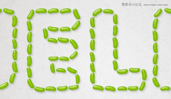 Photoshop制作由彩色豆子组成的创意艺术字,PS教程,PS家园网