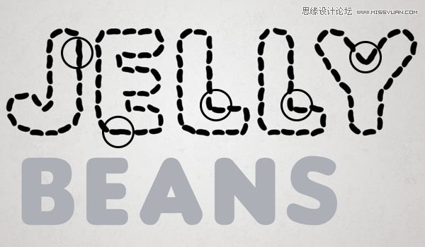 Photoshop制作由彩色豆子组成的创意艺术字,PS教程,PS家园网