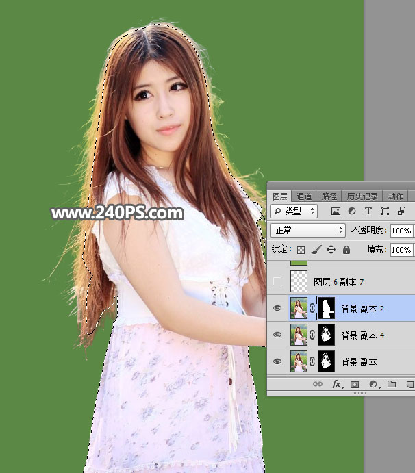 Photoshop抠出外景多细发丝的美女人像,PS教程,PS家园网