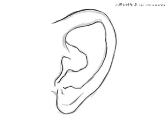 Photoshop绘制逼真的人像耳朵,PS教程,PS家园网