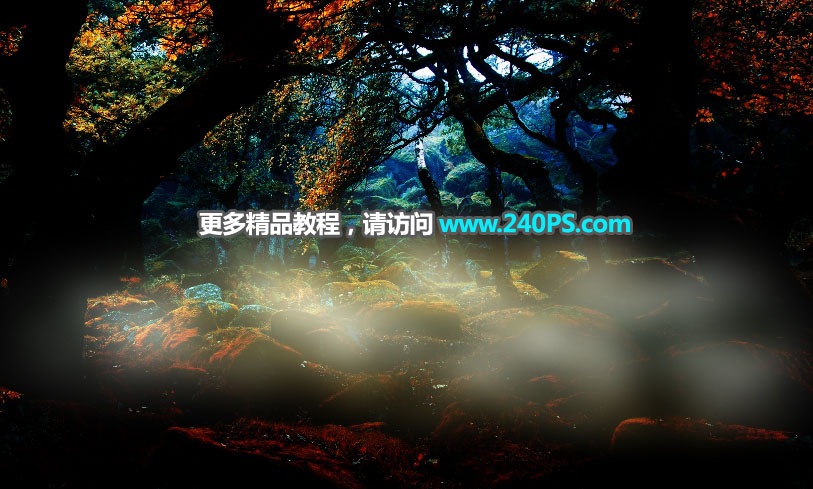Photoshop合成森林中的天使美女唯美场景,PS教程,PS家园网