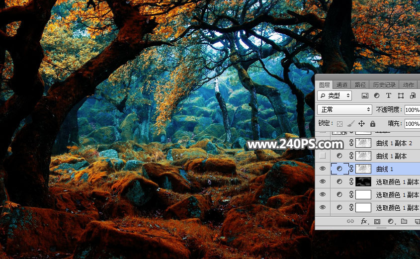 Photoshop合成森林中的天使美女唯美场景,PS教程,PS家园网