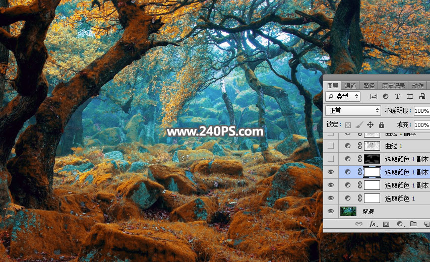 Photoshop合成森林中的天使美女唯美场景,PS教程,PS家园网