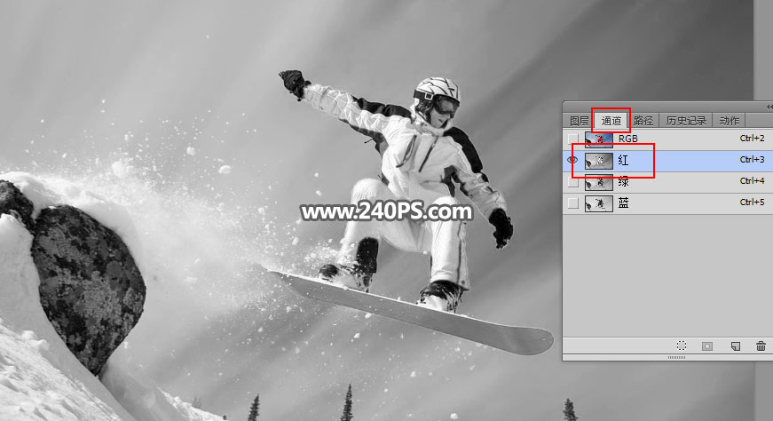 Photoshop快速的抠出冬季雪中运动的人物,PS教程,PS家园网
