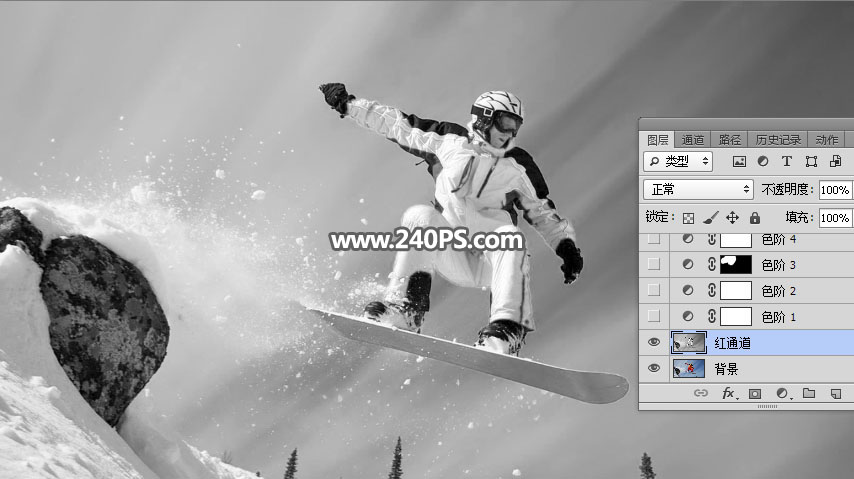 Photoshop快速的抠出冬季雪中运动的人物,PS教程,PS家园网