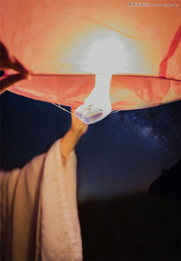 Photoshop给人像夜景照片添加梦幻星空背景,PS教程,PS家园网