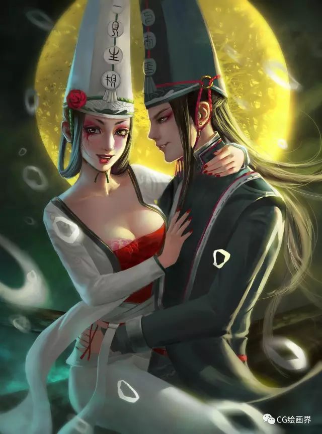 Photoshop绘制另类风格的黑白无常插画,PS教程,PS家园网