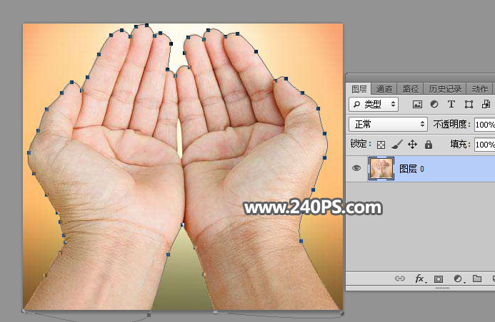Photoshop创意合成手捧着瀑布微观场景图,PS教程,PS家园网