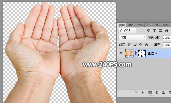Photoshop创意合成手捧着瀑布微观场景图,PS教程,PS家园网