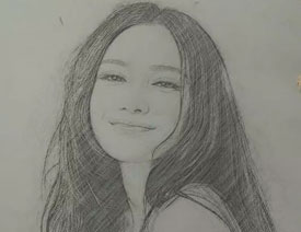 PS给美女人像快速转为素描效果