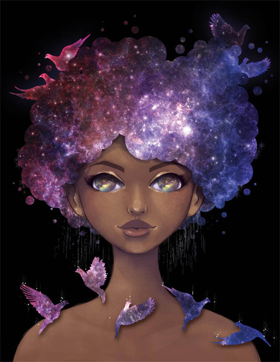 Photoshop绘制星空装饰特效的少女插画,PS教程,PS家园网