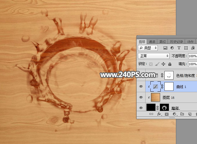 Photoshop创意合成在木板上溅起的水花和篮球,PS教程,PS家园网