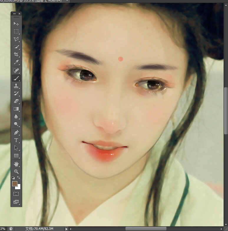 Photoshop制作中国风唯美主题工笔画人像效果,PS教程,PS家园网