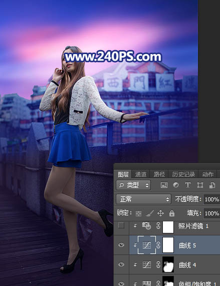 Photoshop给外景人像照片添加傍晚霞光效果,PS教程,PS家园网