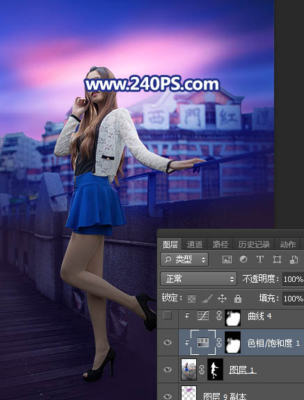 Photoshop给外景人像照片添加傍晚霞光效果,PS教程,PS家园网