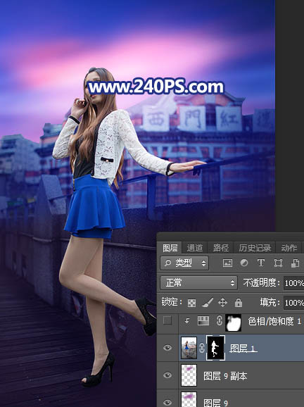 Photoshop给外景人像照片添加傍晚霞光效果,PS教程,PS家园网