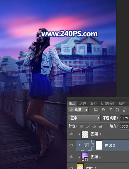 Photoshop给外景人像照片添加傍晚霞光效果,PS教程,PS家园网