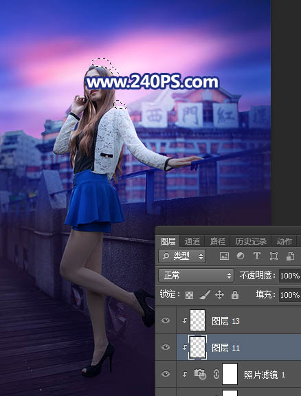 Photoshop给外景人像照片添加傍晚霞光效果,PS教程,PS家园网