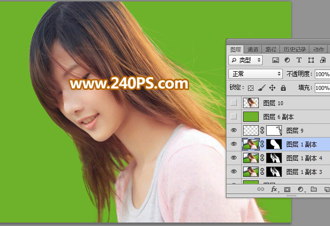 Photoshop巧用通道抠出多发丝的美女头像,PS教程,PS家园网