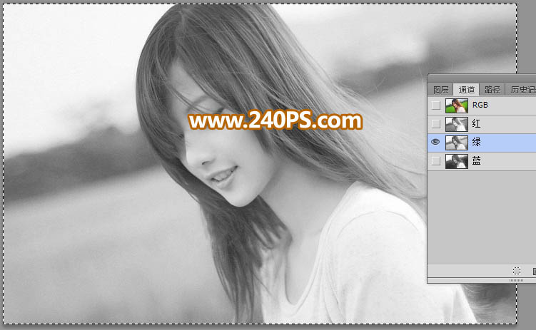 Photoshop巧用通道抠出多发丝的美女头像,PS教程,PS家园网