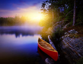 ps给湖面风景照片增加傍晚霞光效果