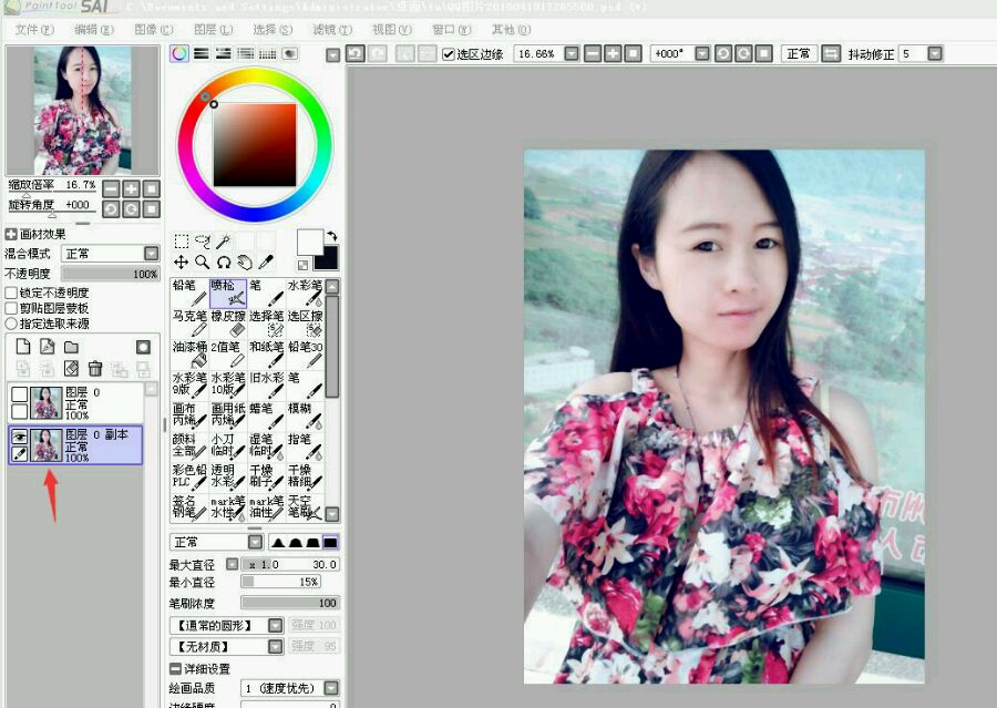 Photoshop结合SAI软件给手机模糊照转手绘,PS教程,PS家园网