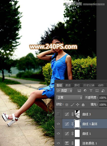 Photoshop给外景人像照片添加黄昏光效效果,PS教程,PS家园网