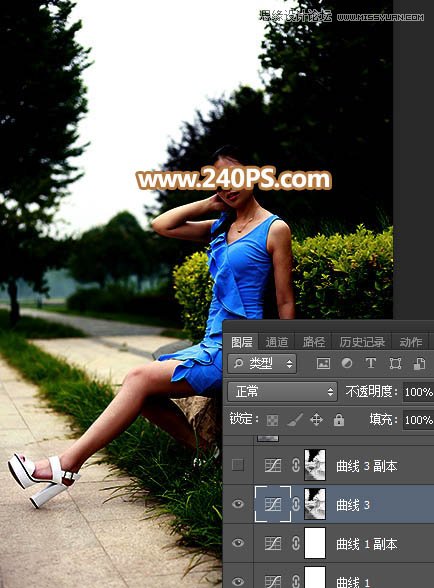 Photoshop给外景人像照片添加黄昏光效效果,PS教程,PS家园网