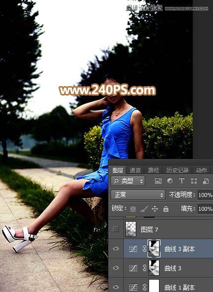 Photoshop给外景人像照片添加黄昏光效效果,PS教程,PS家园网