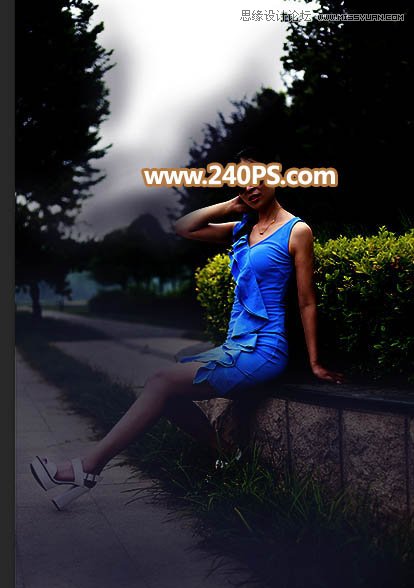 Photoshop给外景人像照片添加黄昏光效效果,PS教程,PS家园网