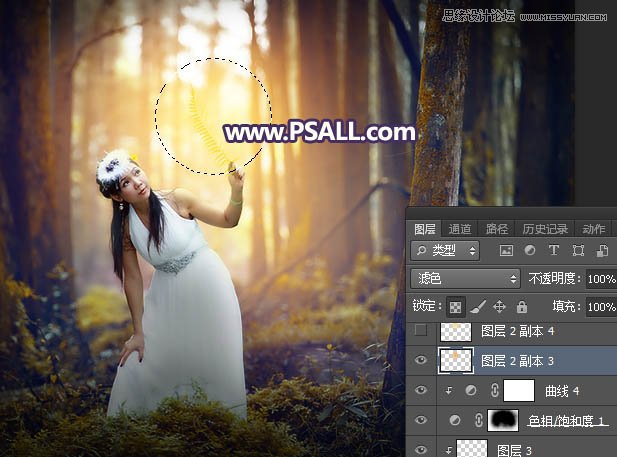 Photoshop给森林人像添加暖色逆光效果图,PS教程,PS家园网