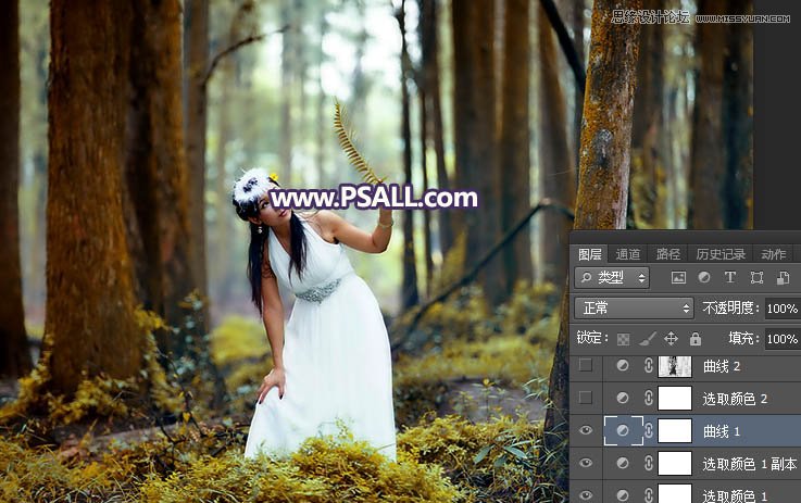 Photoshop给森林人像添加暖色逆光效果图,PS教程,PS家园网
