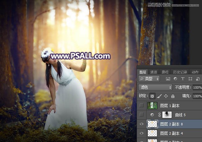 Photoshop给森林人像添加暖色逆光效果图,PS教程,PS家园网