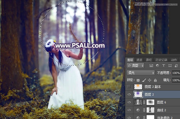 Photoshop给森林人像添加暖色逆光效果图,PS教程,PS家园网