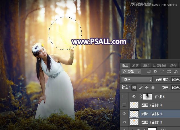 Photoshop给森林人像添加暖色逆光效果图,PS教程,PS家园网